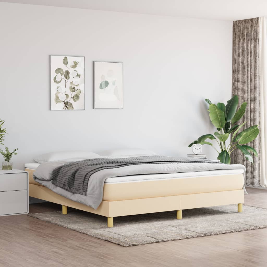 Boxspringbett Mit Matratze Stoff Creme