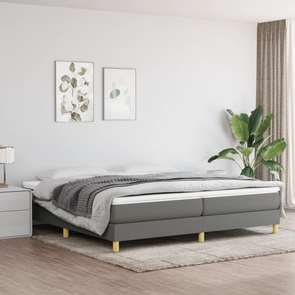 Boxspringbett Mit Matratze Stoff Dunkelgrau