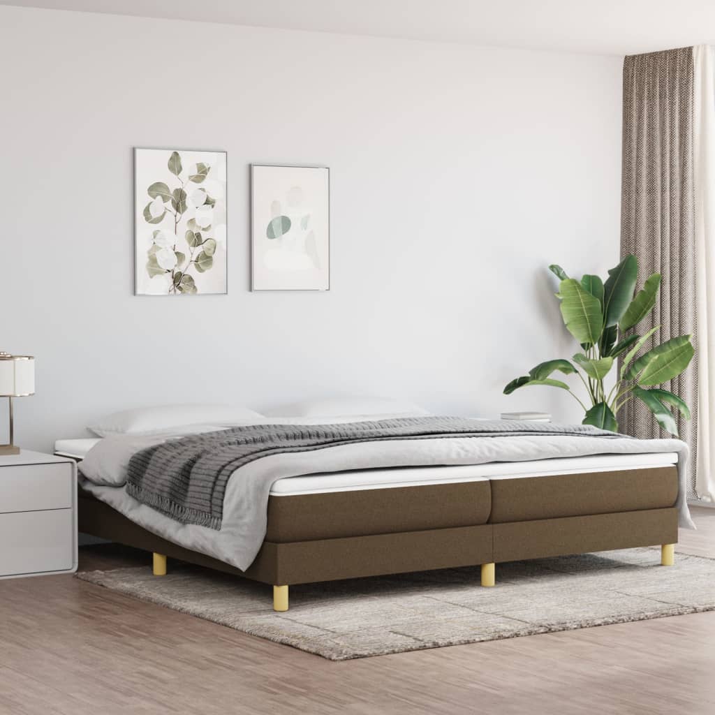 Boxspringbett Mit Matratze Stoff Dunkelbraun