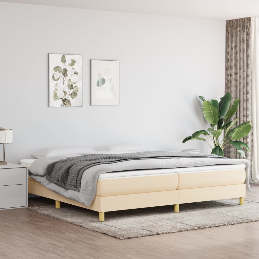 Boxspringbett Mit Matratze Stoff Creme