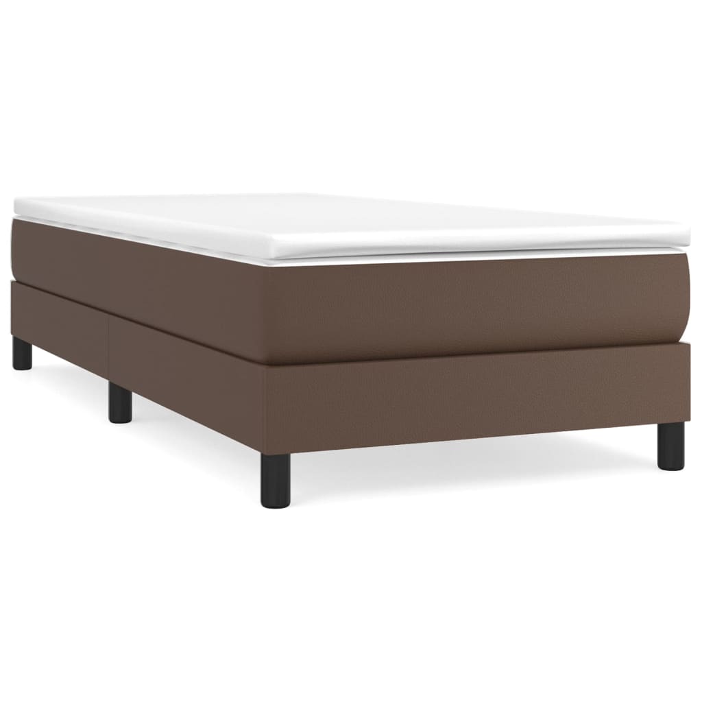 Boxspringbett Mit Matratze Kunstleder Braun