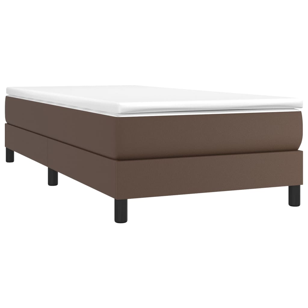 Boxspringbett Mit Matratze Kunstleder Braun