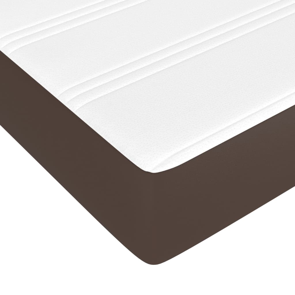 Boxspringbett Mit Matratze Kunstleder Braun