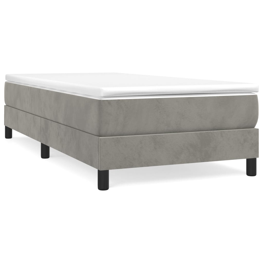 Boxspringbett Mit Matratze Samt Hellgrau