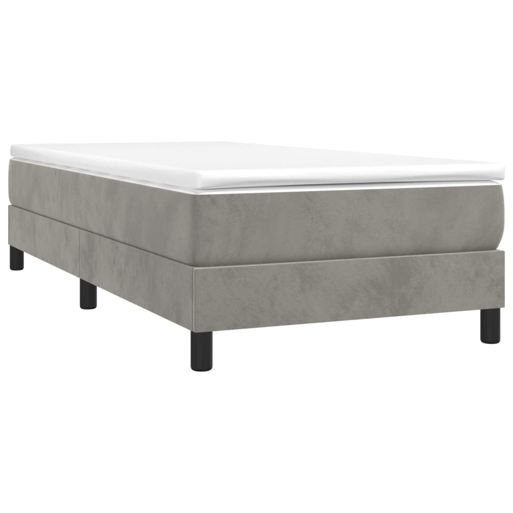 Boxspringbett Mit Matratze Samt Hellgrau