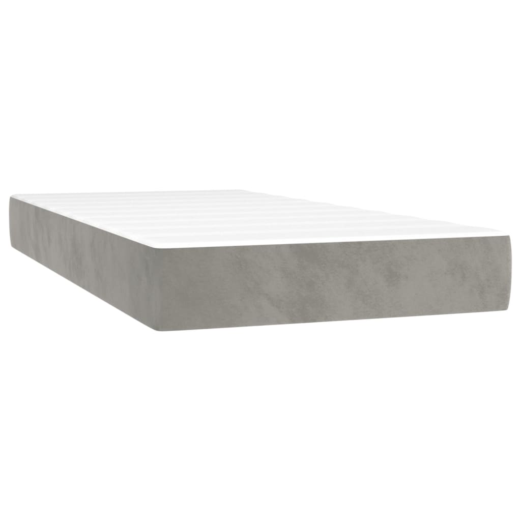 Boxspringbett Mit Matratze Samt Hellgrau