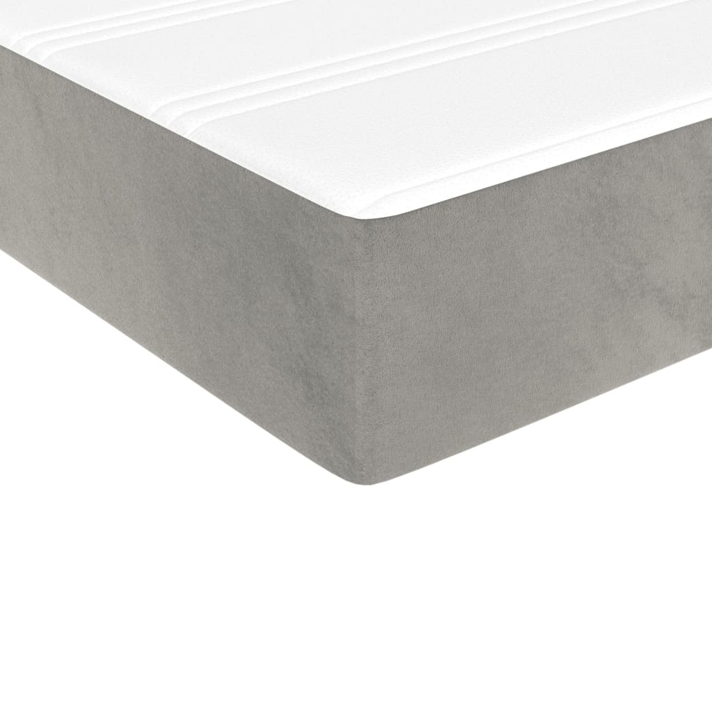 Boxspringbett Mit Matratze Samt Hellgrau