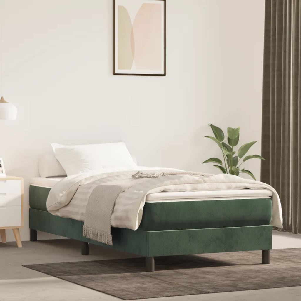 Boxspringbett Mit Matratze Samt Dunkelgrün