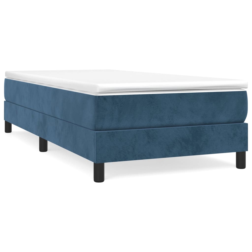 Boxspringbett Mit Matratze Samt Dunkelblau