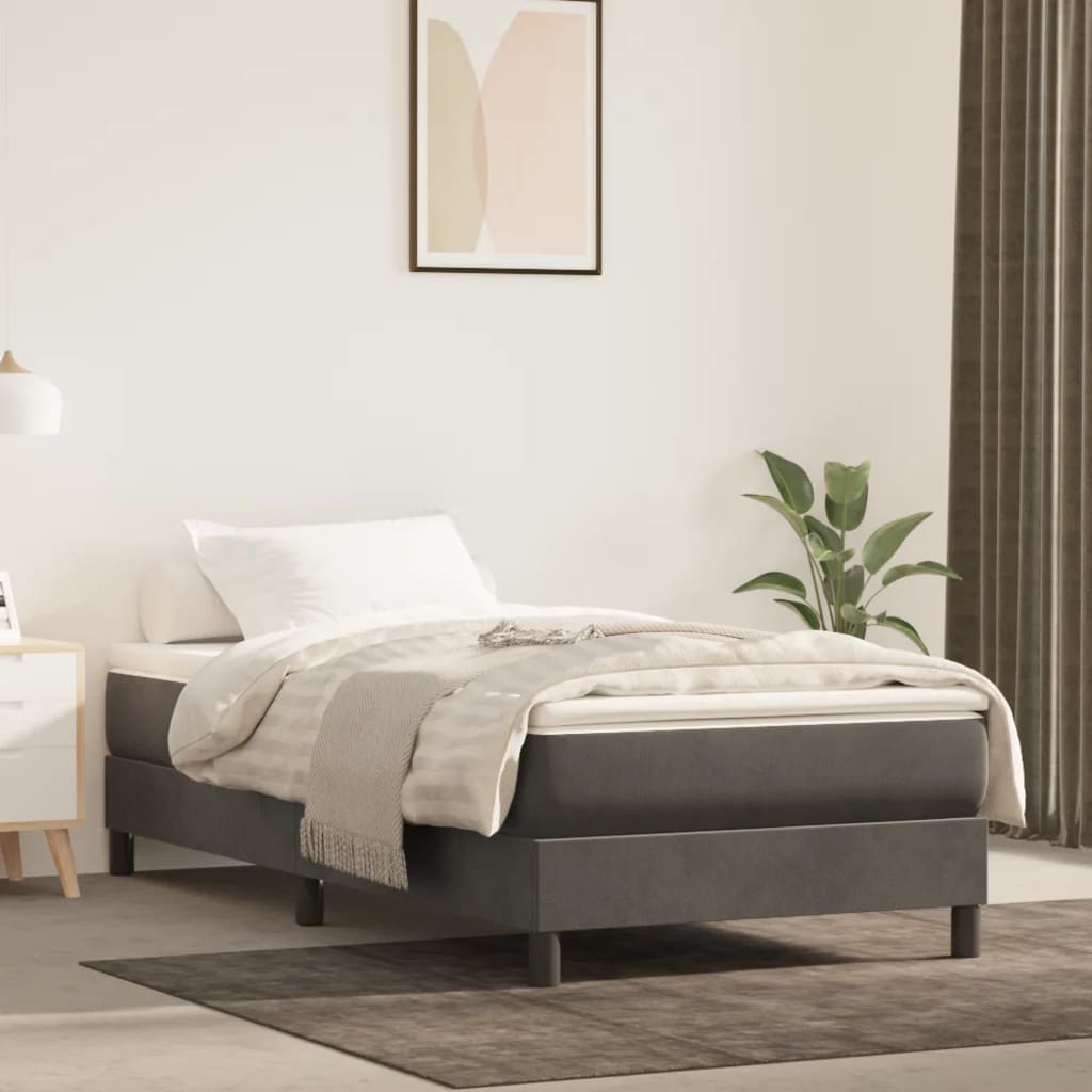 Boxspringbett Mit Matratze Samt Dunkelgrau
