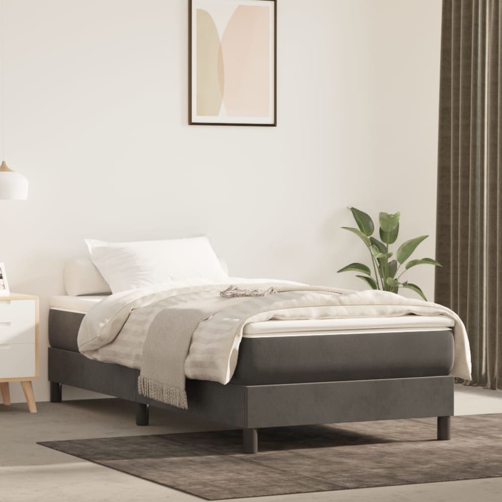 Boxspringbett Mit Matratze Samt Dunkelgrau