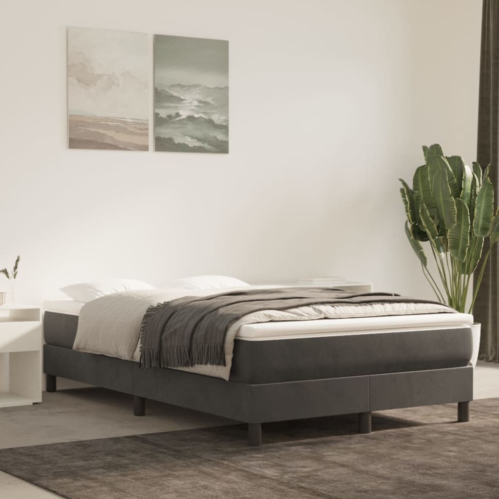Boxspringbett Mit Matratze Samt Dunkelgrau