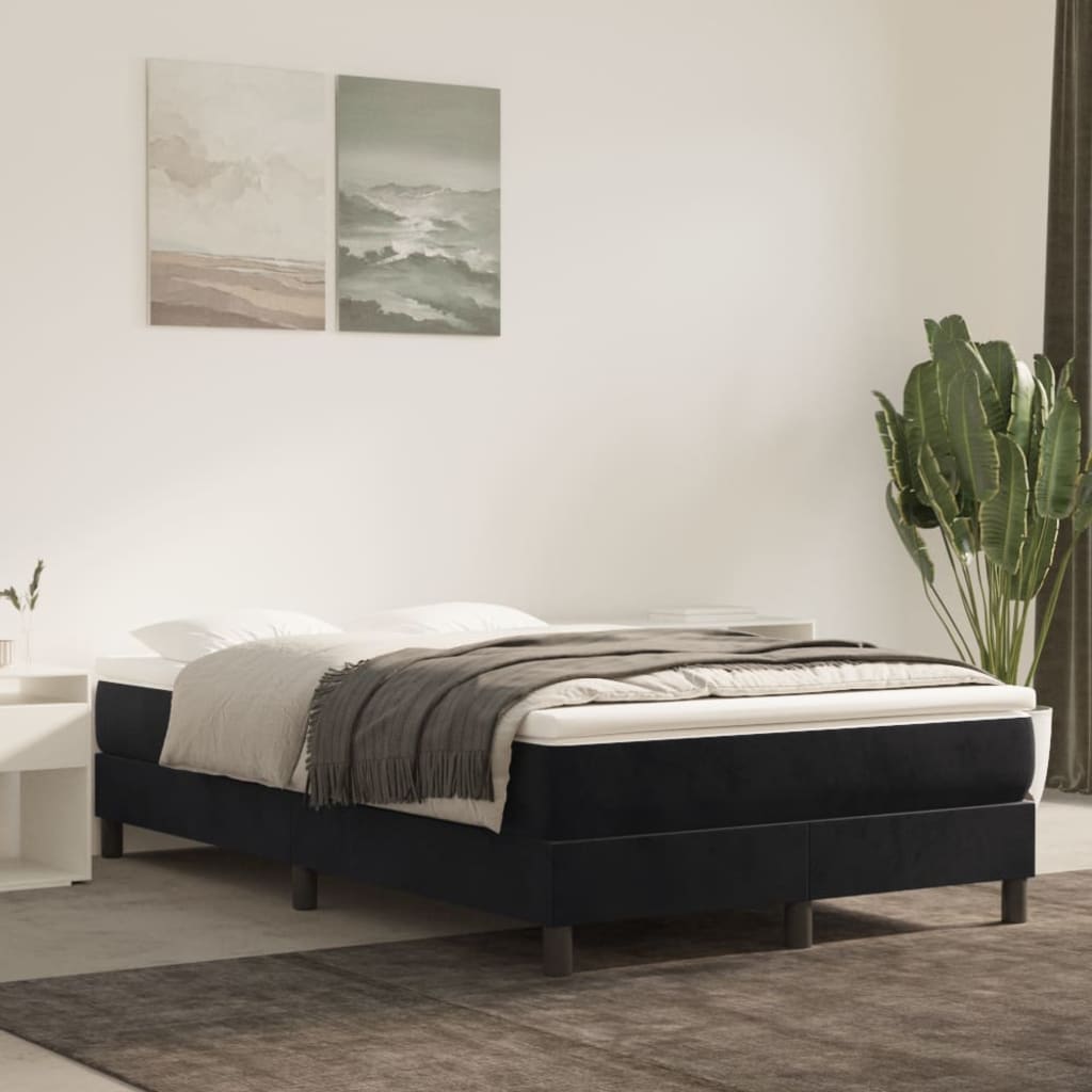 Boxspringbett Mit Matratze Samt Schwarz