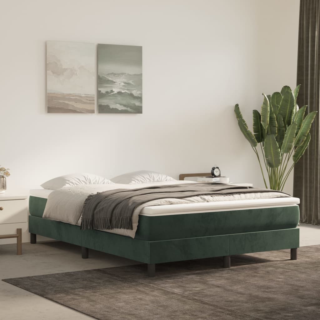 Boxspringbett Mit Matratze Samt Dunkelgrün