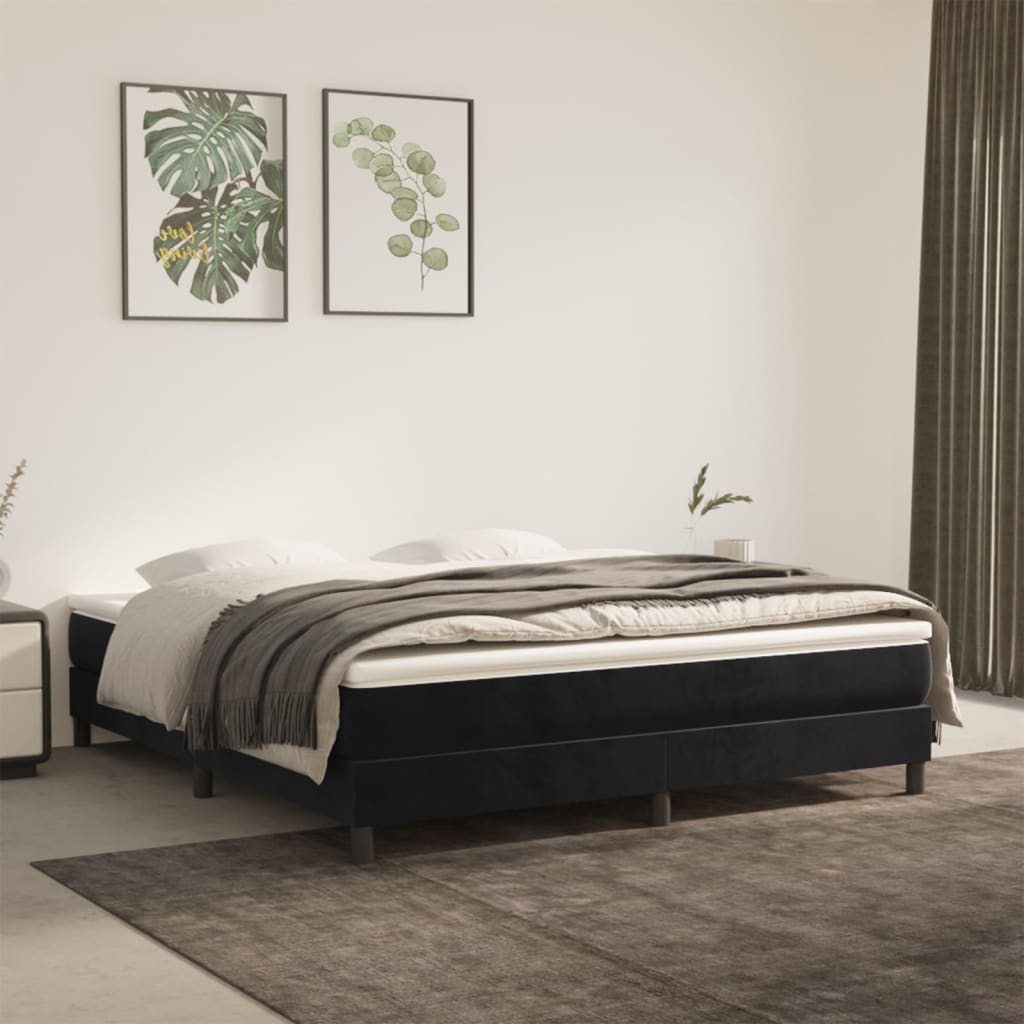 Boxspringbett Mit Matratze Samt Schwarz