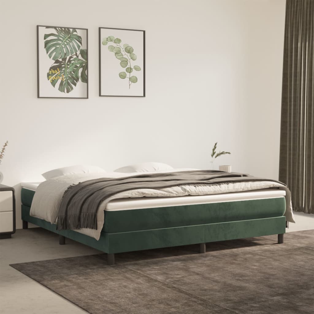 Boxspringbett Mit Matratze Samt Dunkelgrün