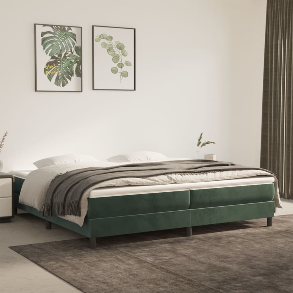 Boxspringbett Mit Matratze Samt Dunkelgrün