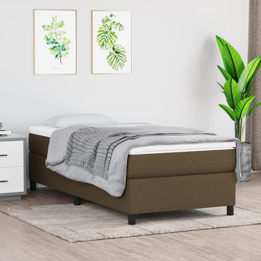 Boxspringbett Mit Matratze Stoff Dunkelbraun