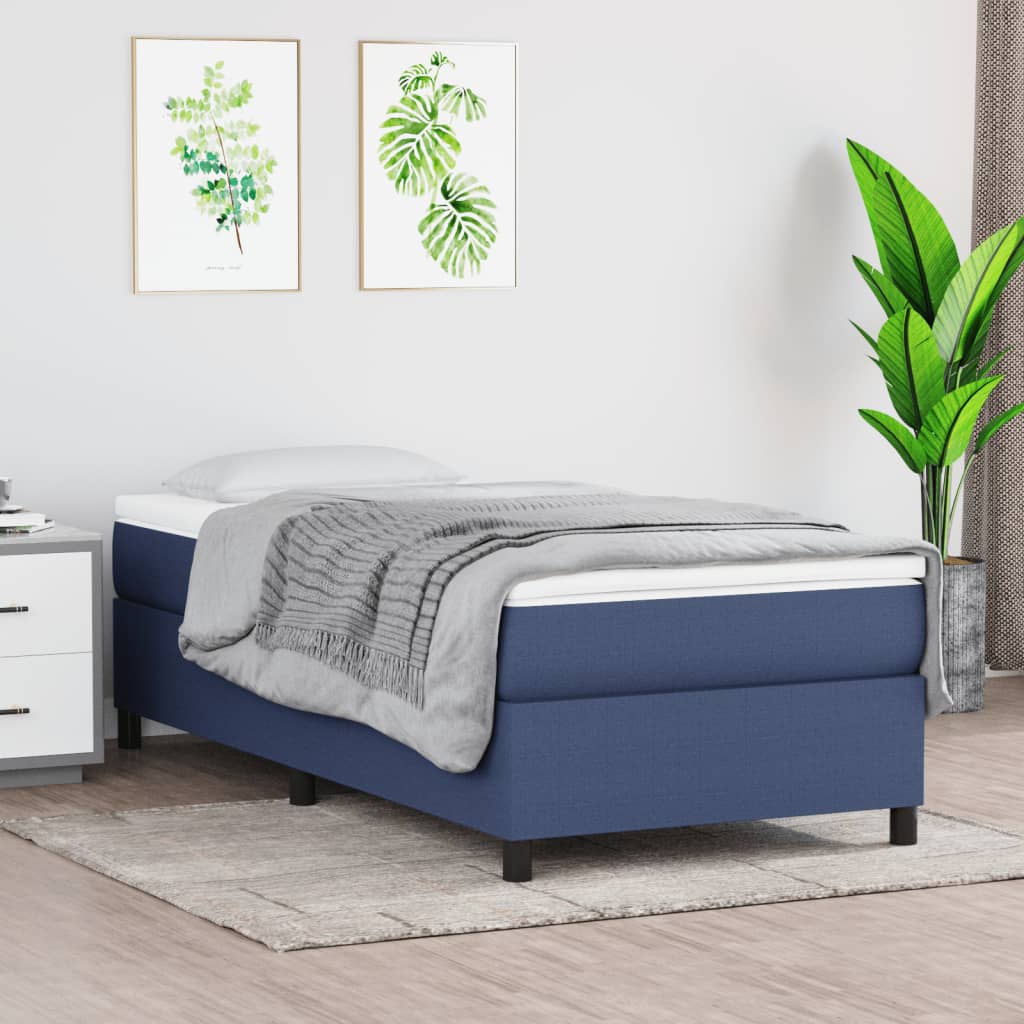 Boxspringbett Mit Matratze Stoff Blau