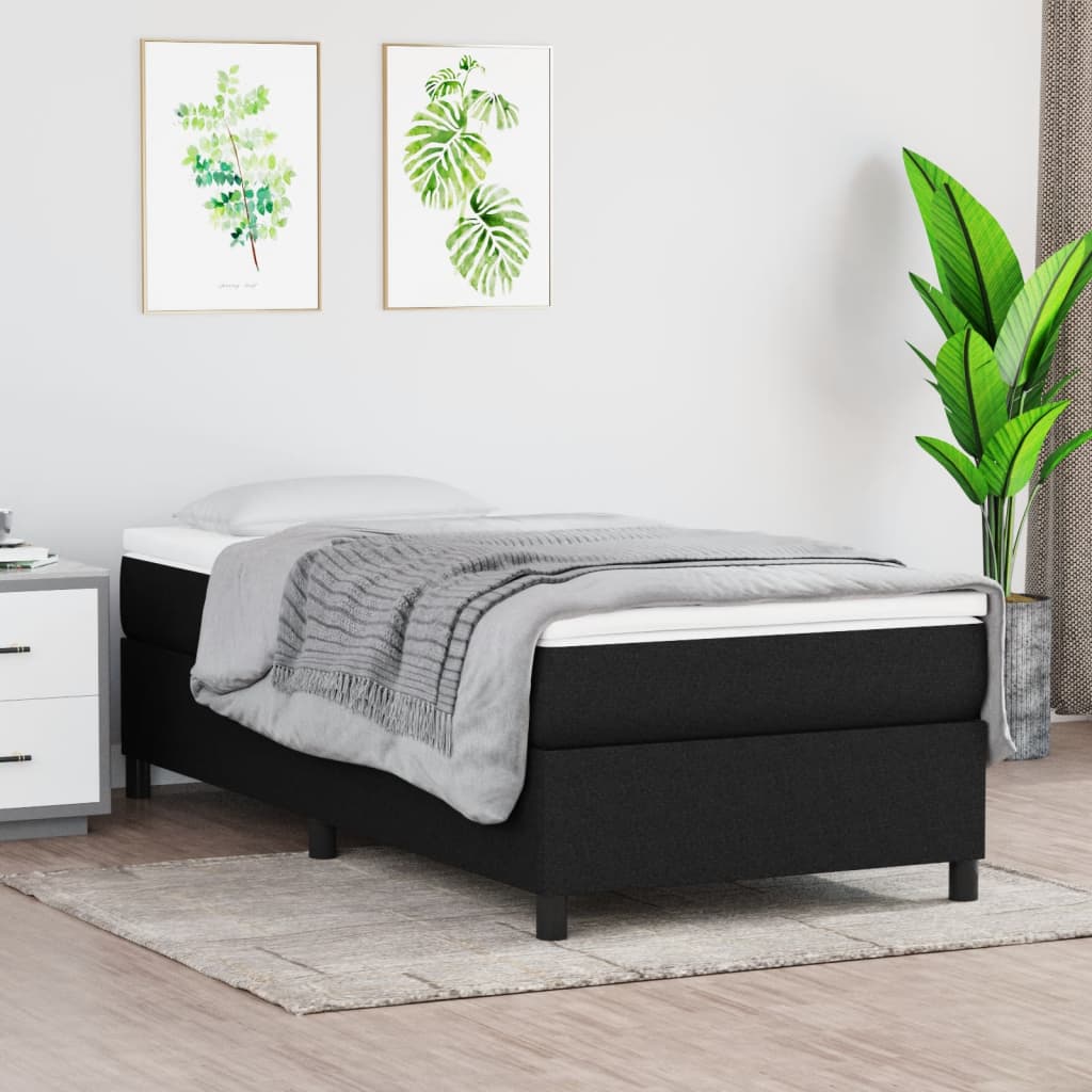 Boxspringbett Mit Matratze Stoff Schwarz