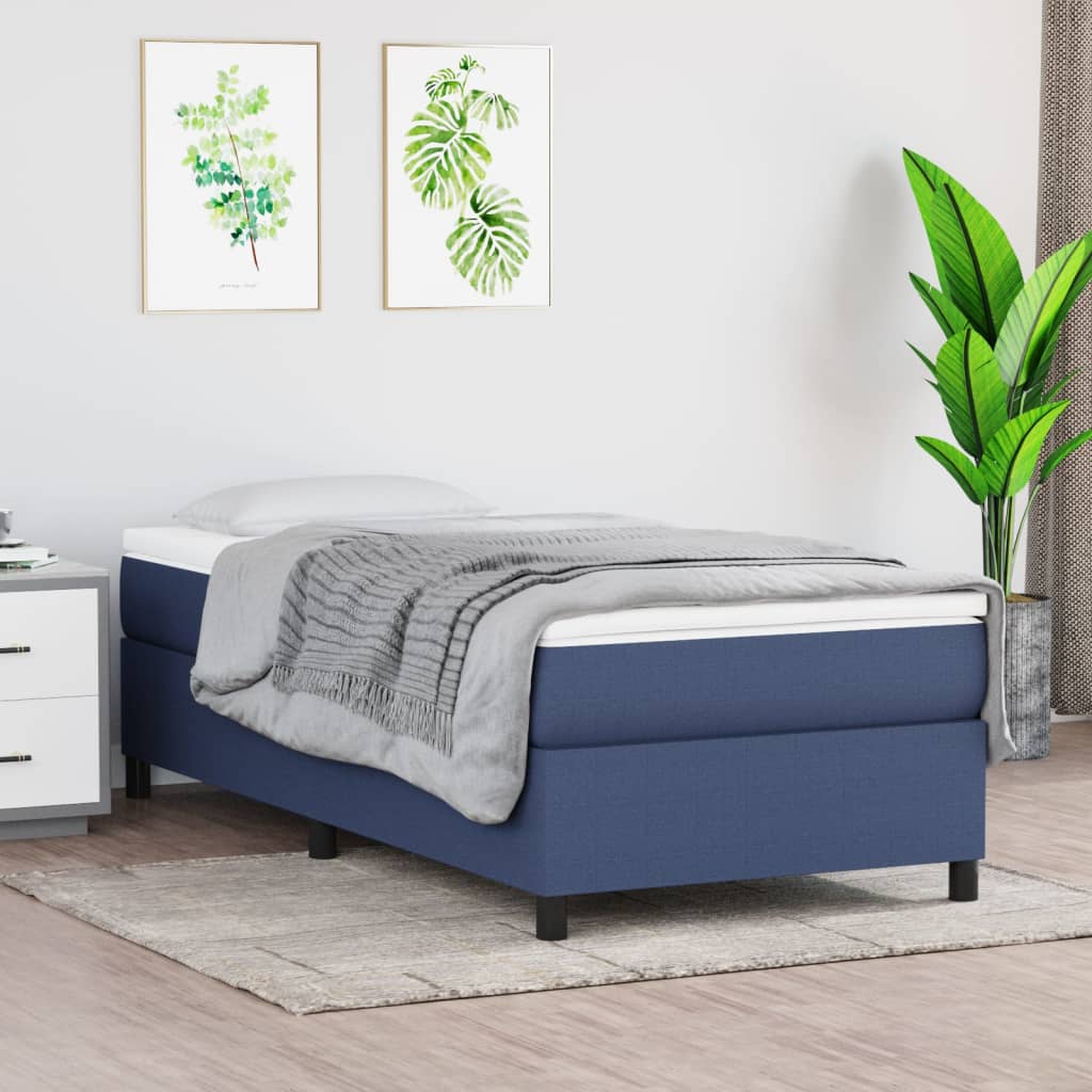 Boxspringbett Mit Matratze Stoff Blau