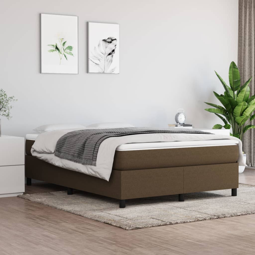 Boxspringbett Mit Matratze Stoff Dunkelbraun