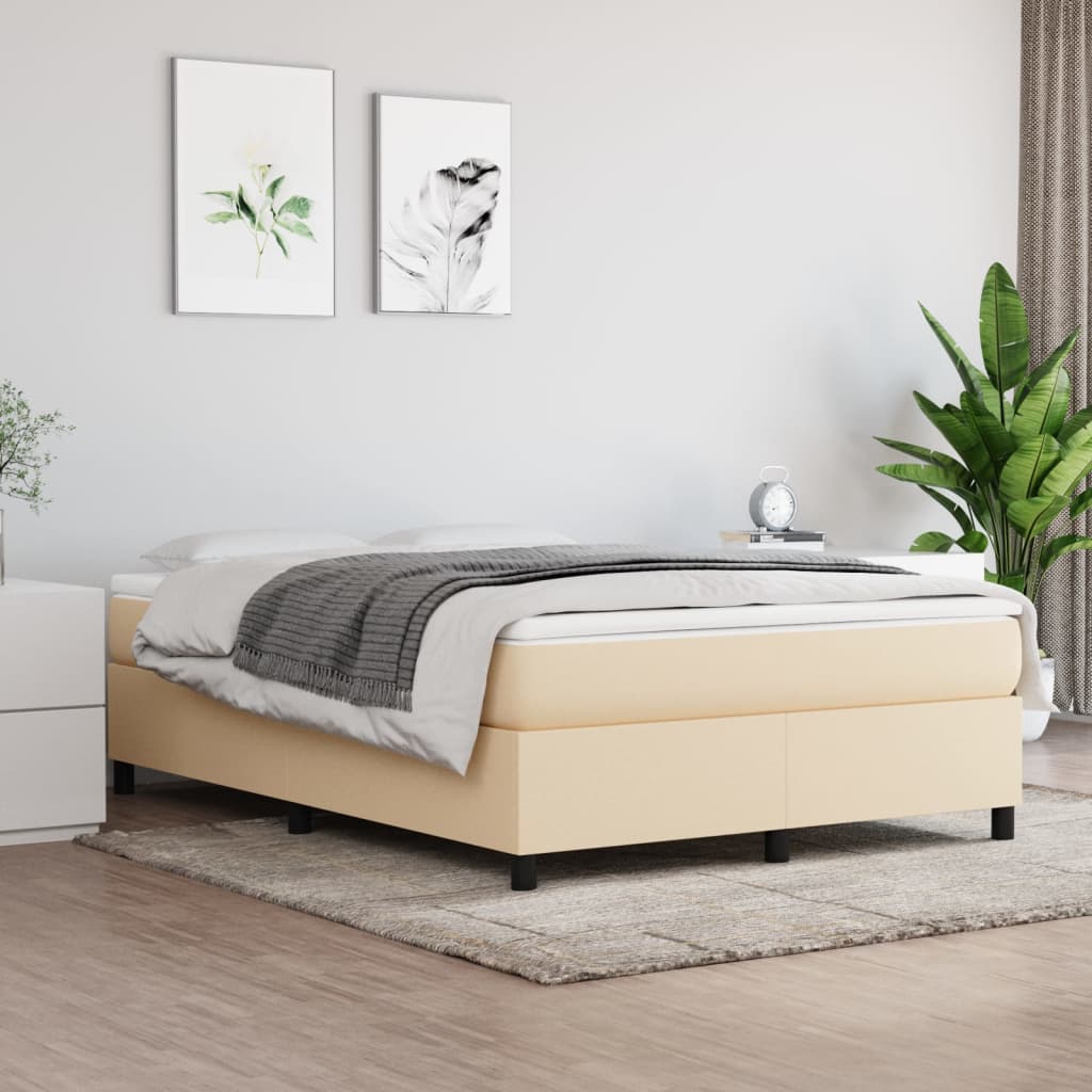 Boxspringbett Mit Matratze Stoff Creme