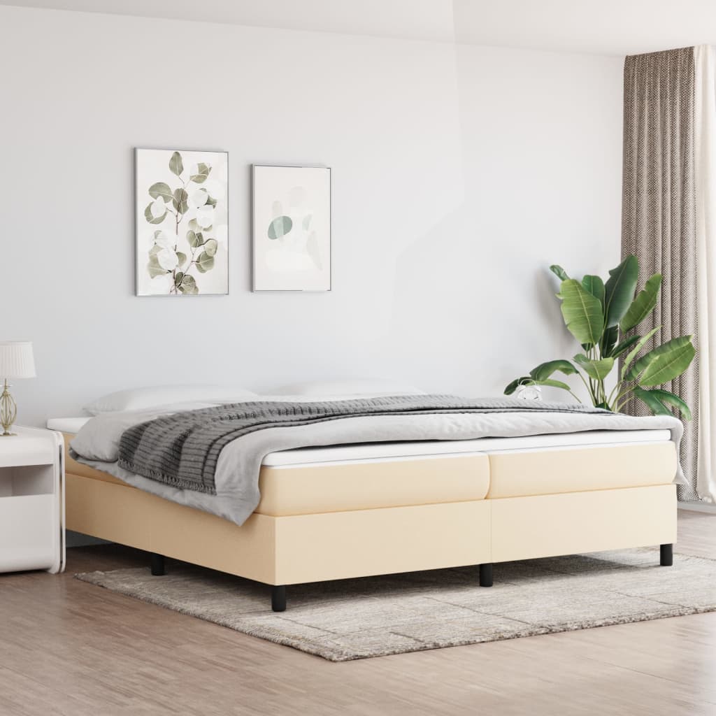 Boxspringbett Mit Matratze Stoff Creme