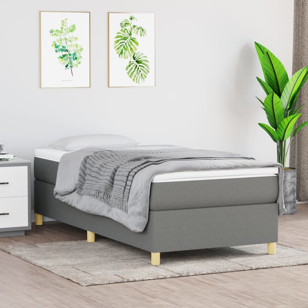 Boxspringbett Mit Matratze Stoff Dunkelgrau