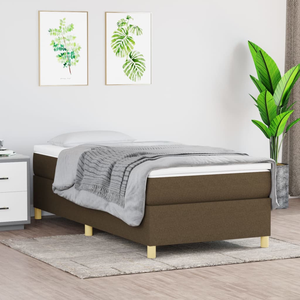 Boxspringbett Mit Matratze Stoff Dunkelbraun