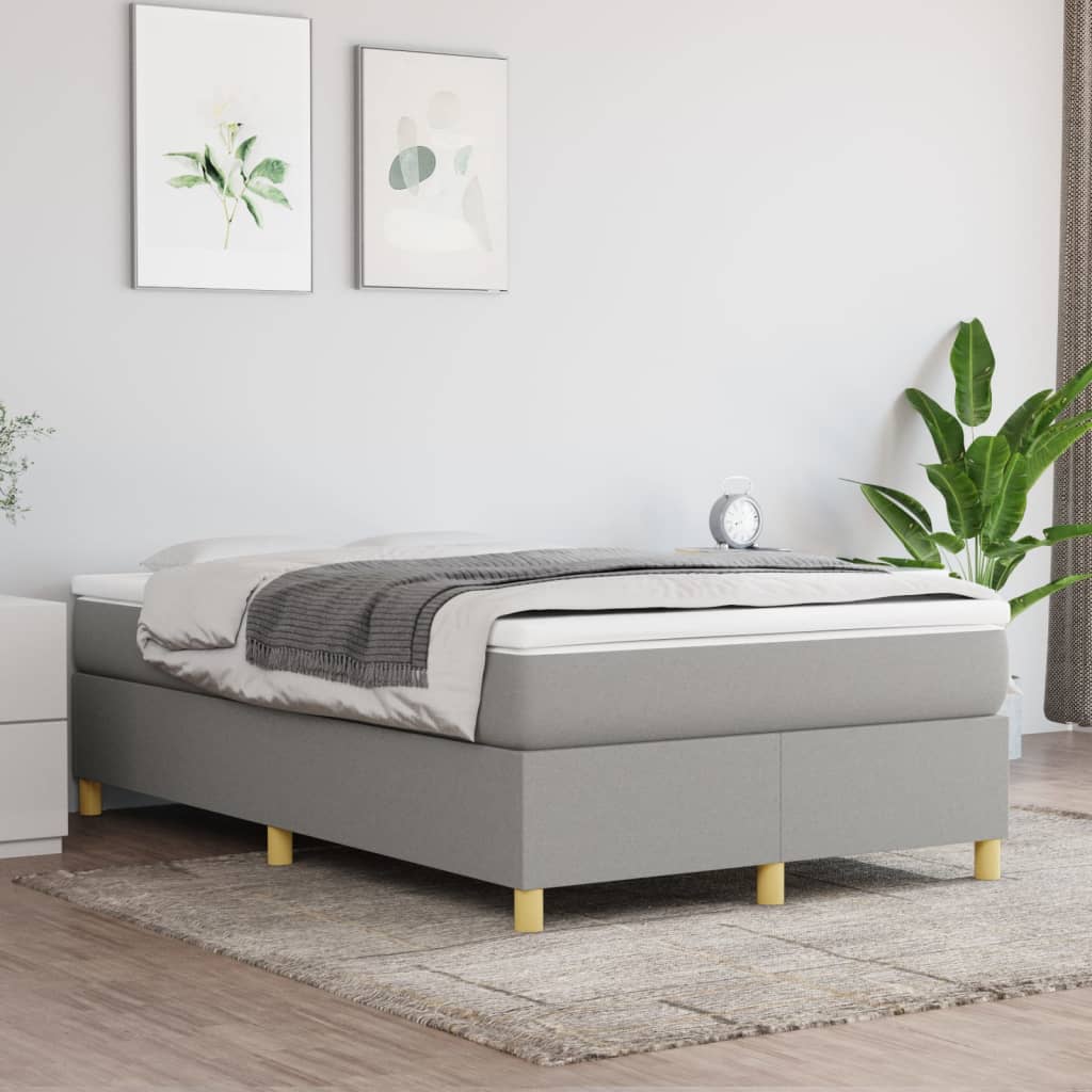 Boxspringbett Mit Matratze Stoff Hellgrau