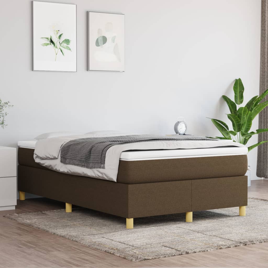 Boxspringbett Mit Matratze Stoff Dunkelbraun