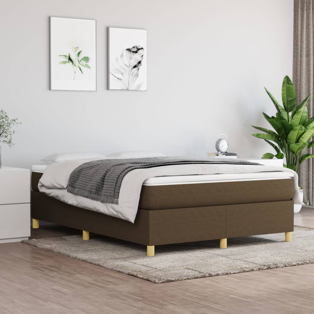 Boxspringbett Mit Matratze Stoff Dunkelbraun