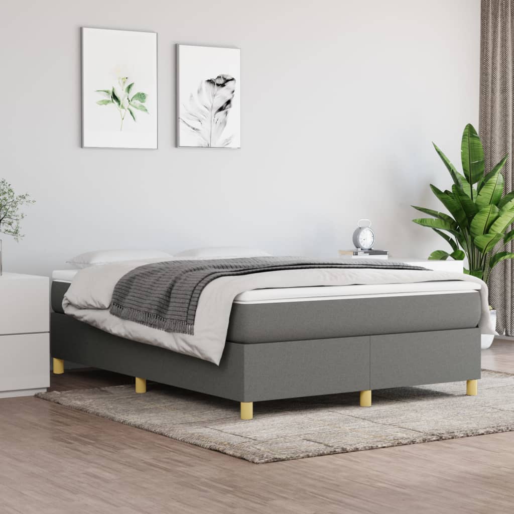 Boxspringbett Mit Matratze Stoff Dunkelgrau