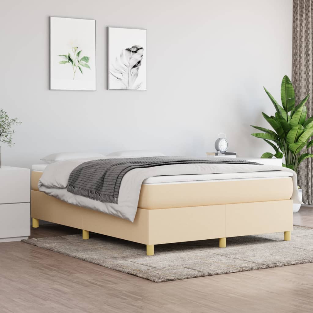 Boxspringbett Mit Matratze Stoff Creme