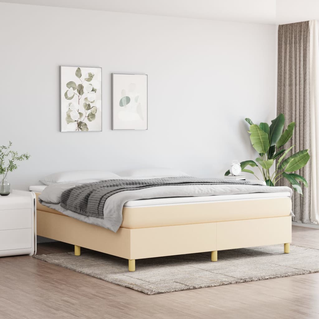 Boxspringbett Mit Matratze Stoff Creme