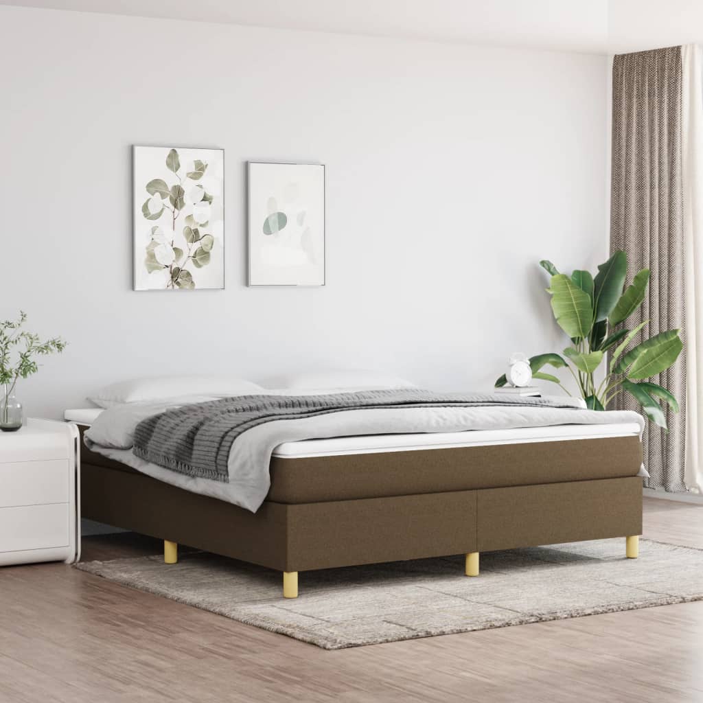 Boxspringbett Mit Matratze Stoff Dunkelbraun