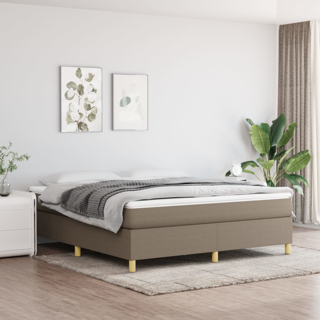 Boxspringbett Mit Matratze Stoff Taupe