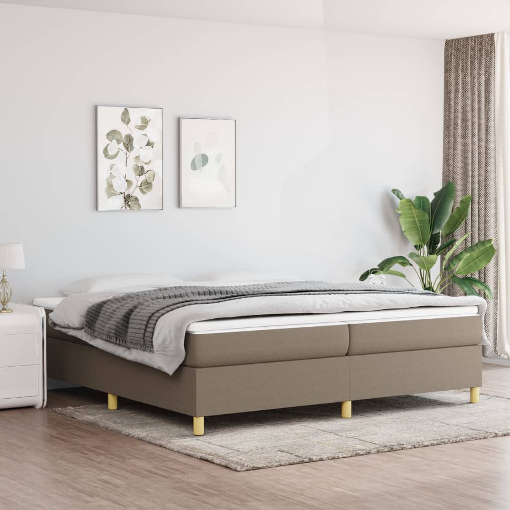 Boxspringbett Mit Matratze Stoff Taupe