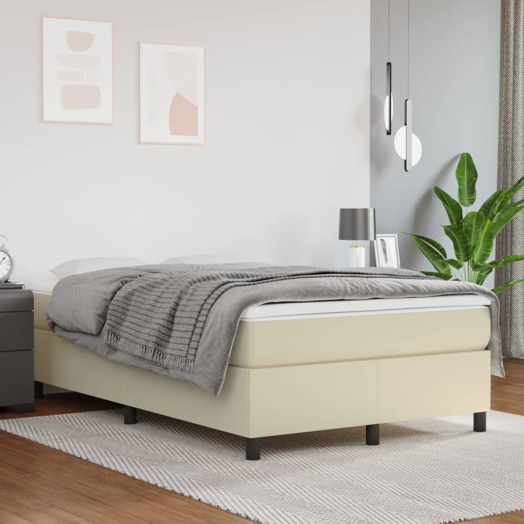 Boxspringbett Mit Matratze Kunstleder Creme