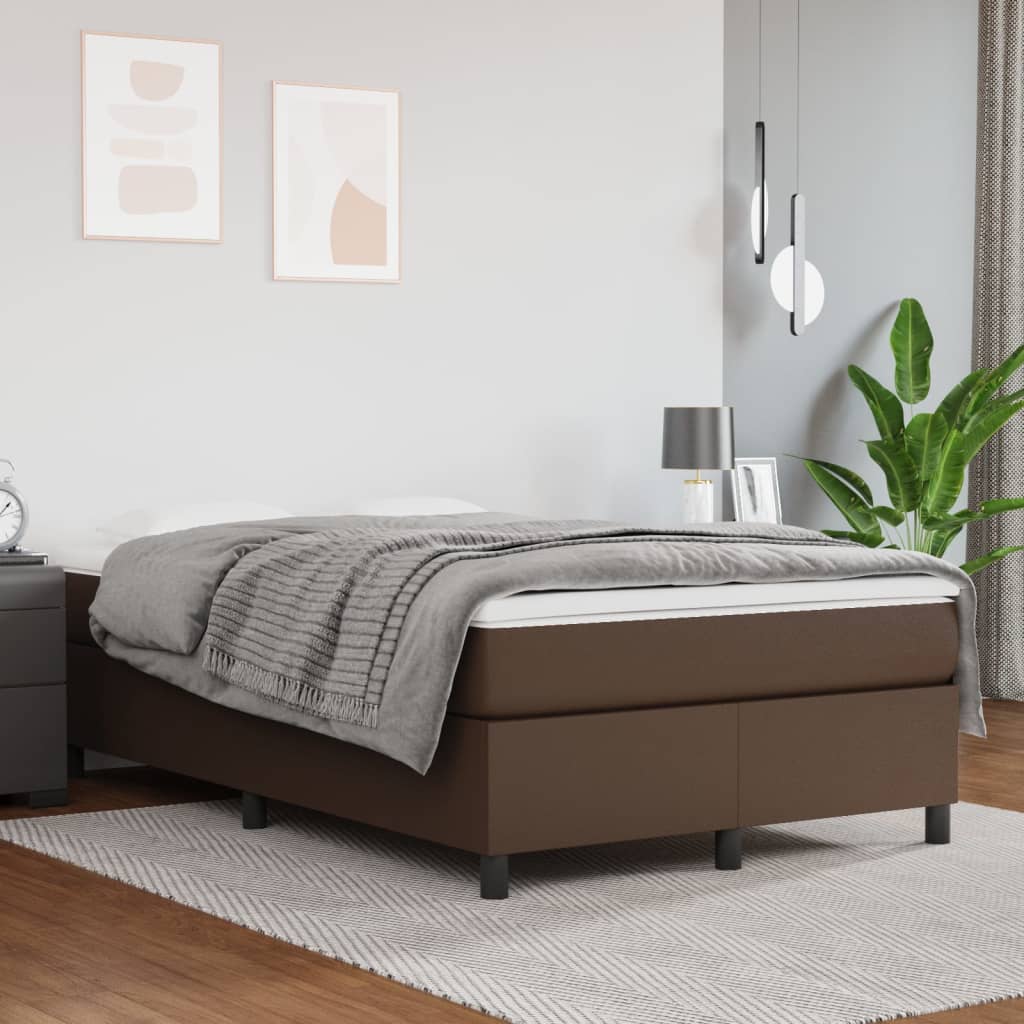 Boxspringbett Mit Matratze Kunstleder Braun