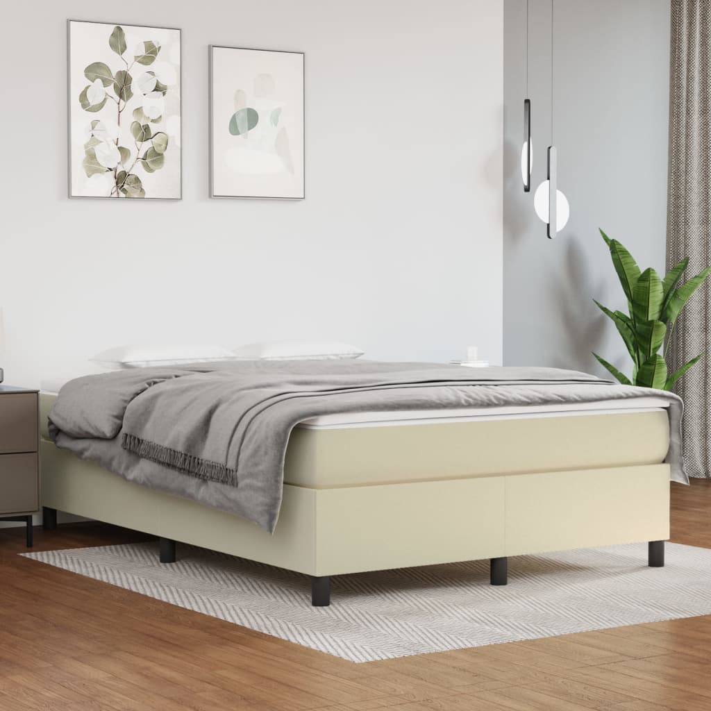 Boxspringbett Mit Matratze Kunstleder Creme