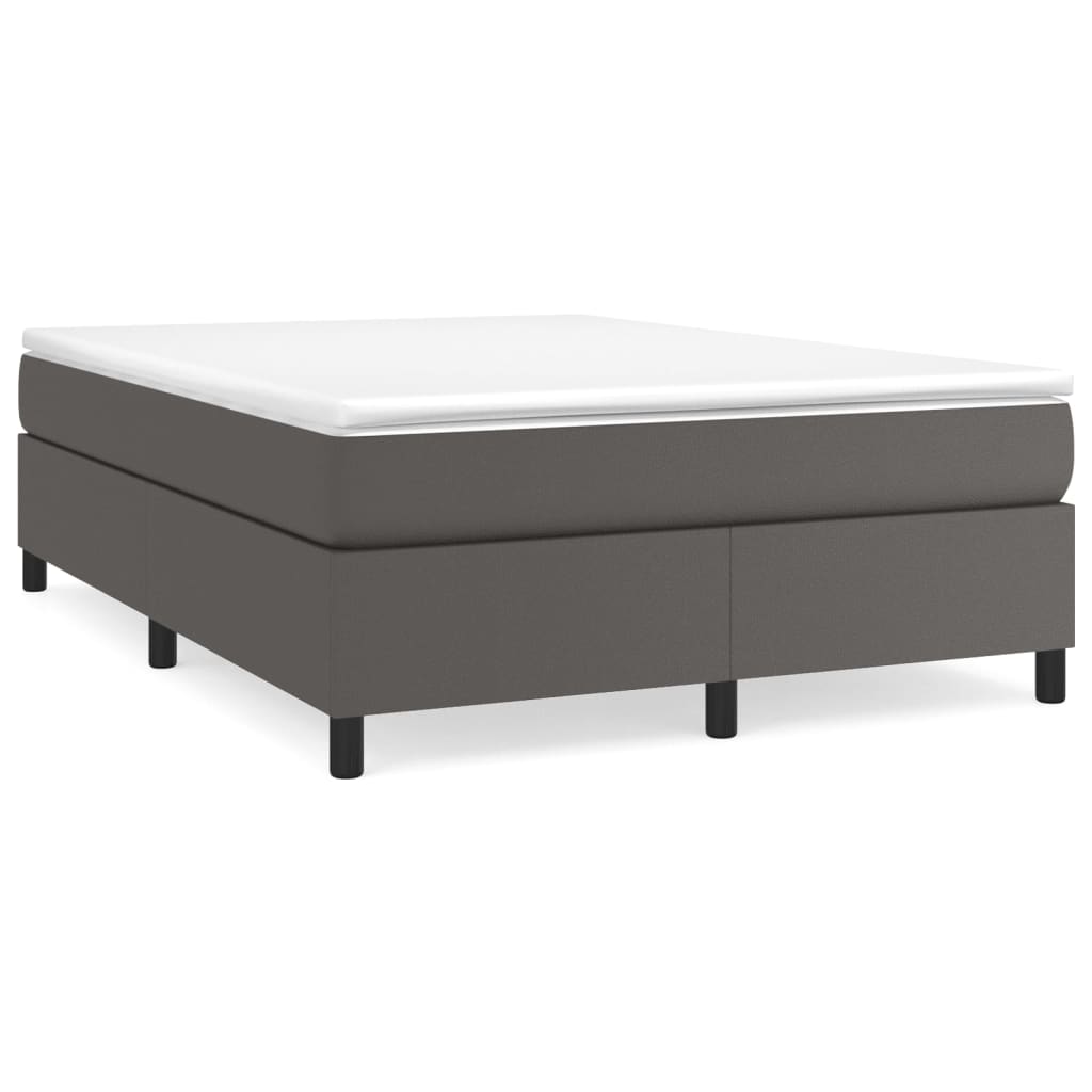 Boxspringbett Mit Matratze Kunstleder Grau