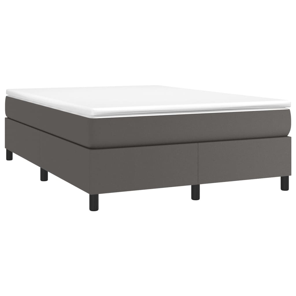 Boxspringbett Mit Matratze Kunstleder Grau