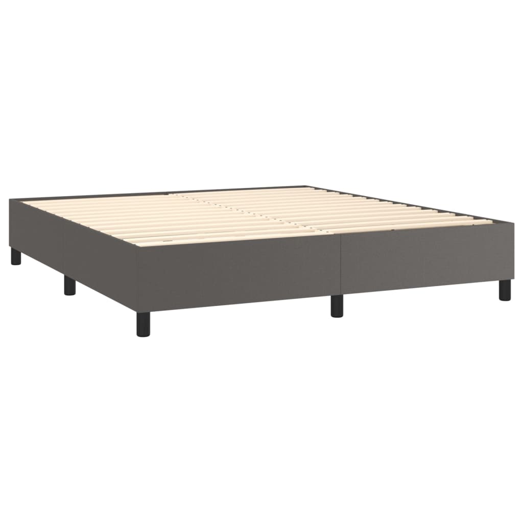 Boxspringbett Mit Matratze Kunstleder Grau