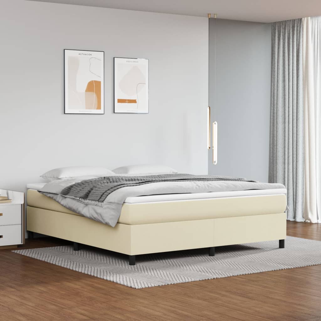 Boxspringbett Mit Matratze Kunstleder Creme