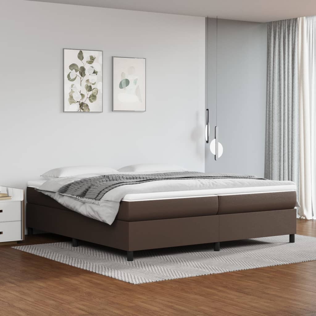 Boxspringbett Mit Matratze Kunstleder Braun