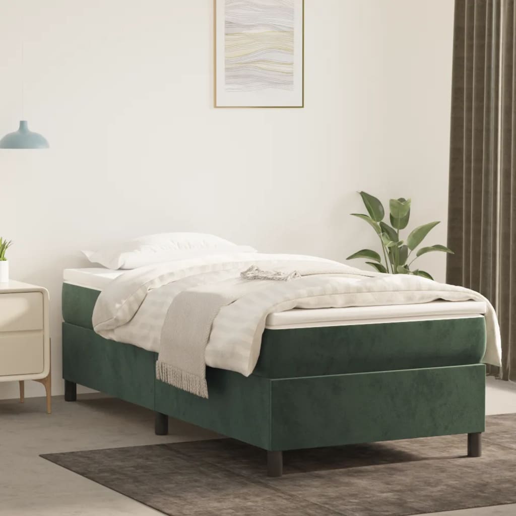 Boxspringbett Mit Matratze Samt Dunkelgrün