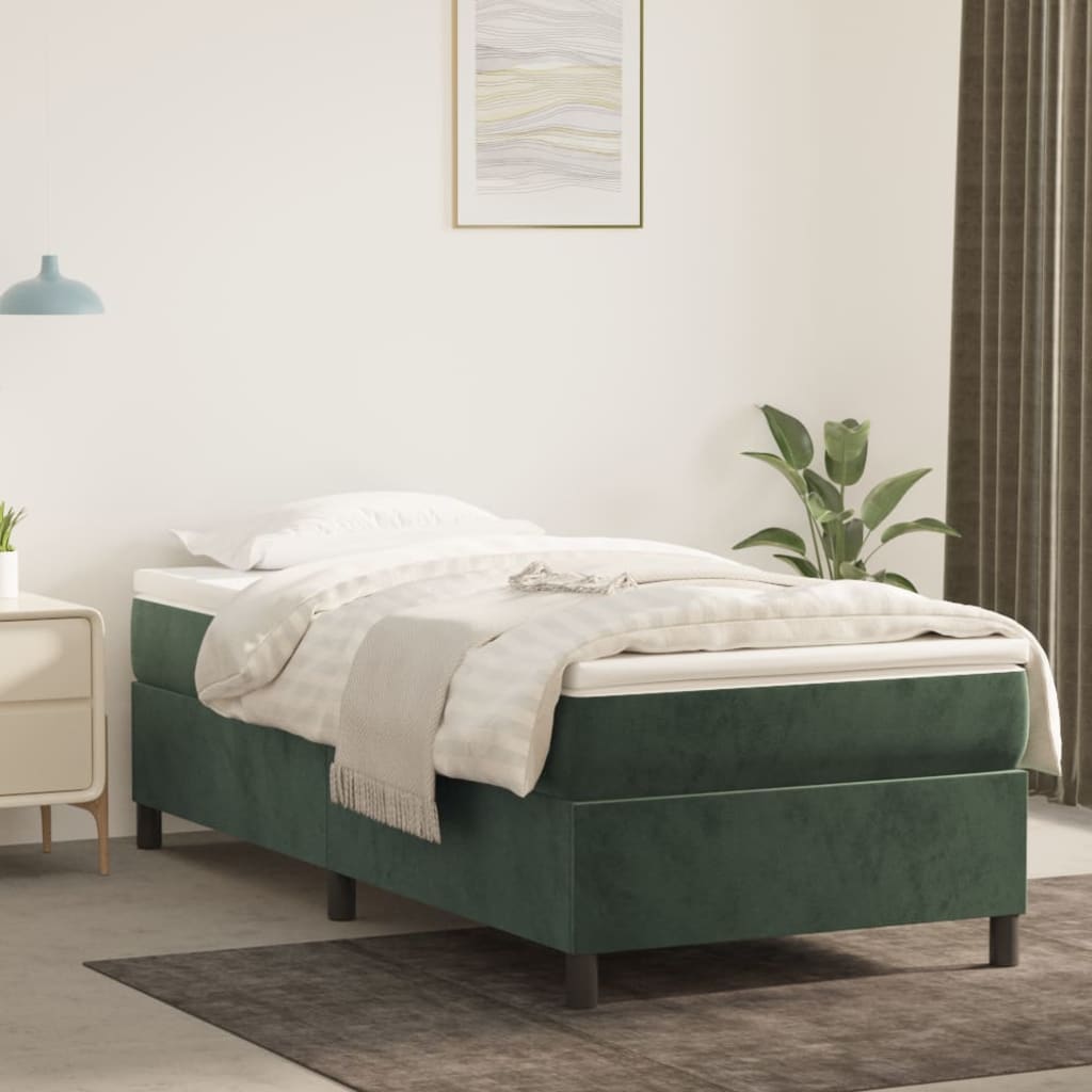 Boxspringbett Mit Matratze Samt Dunkelgrün