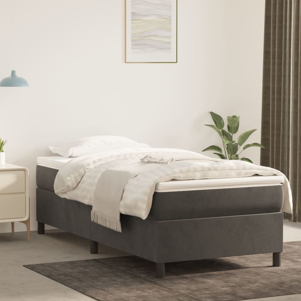 Boxspringbett Mit Matratze Samt Dunkelgrau